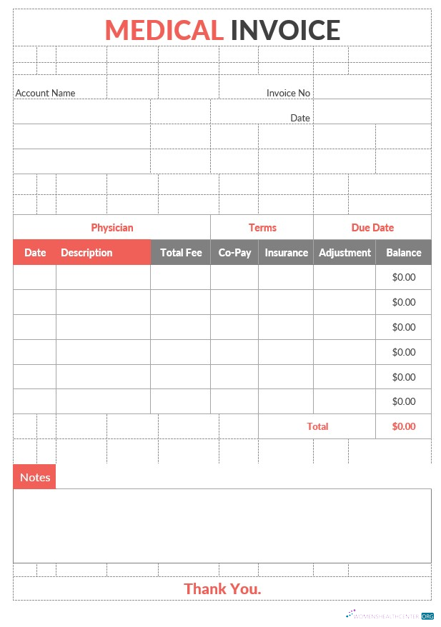 Download Editable Medical Invoice Template Photoshop template
